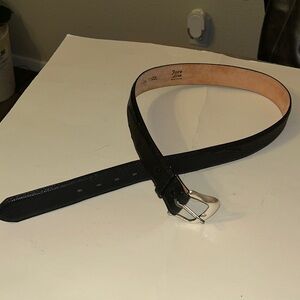 Tony Lama Classic Black Belt with Shiny Buckle